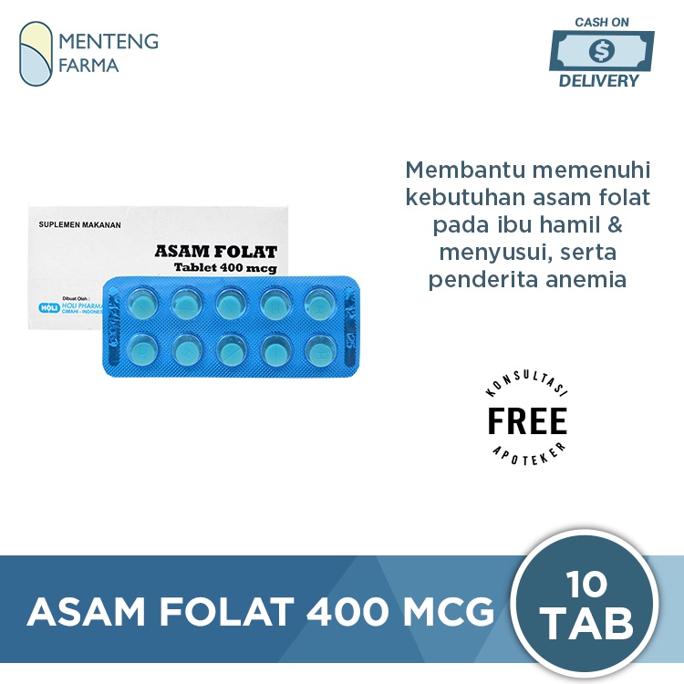 Asam Folat 400 mcg 10 Tablet - Suplemen Ibu Hamil
