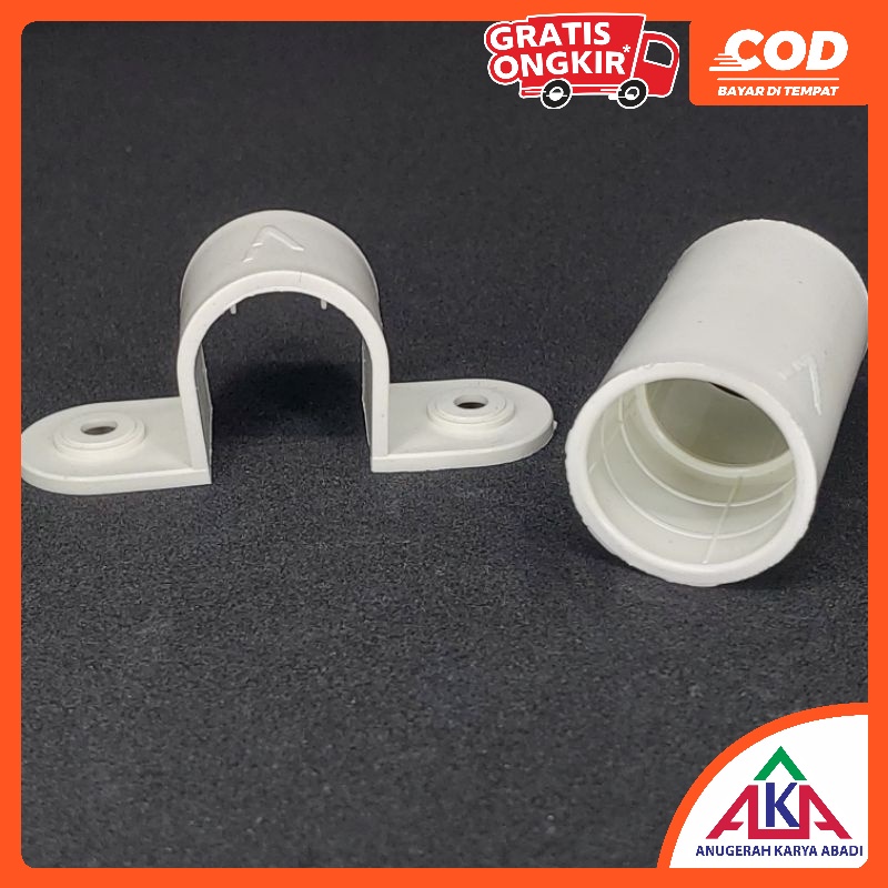 VISERO Klem / Sok / Elbow / Knee / Keni Baut Pipa Kabel Listrik 20mm Putih