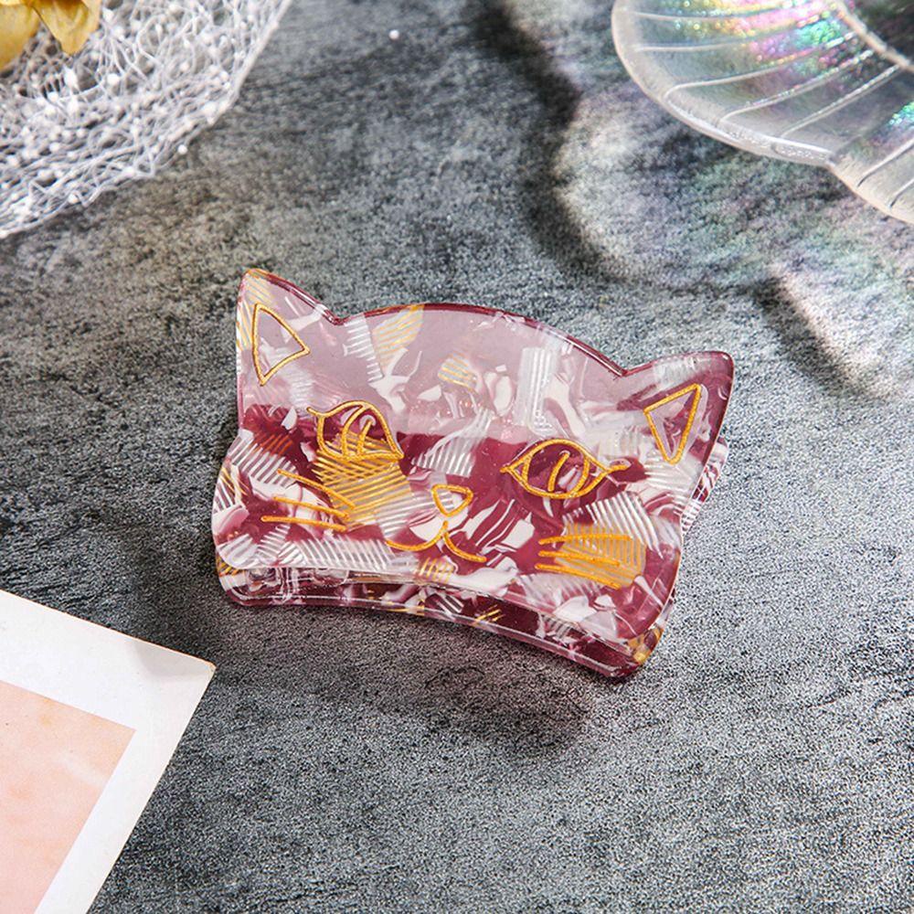 NICKOLAS1 Cat Hair Claw Fashion Sweet Untuk Gadis Ponytail Holder Hiu Kecil Klip Akrilik Untuk Wanita Women Hair Clips