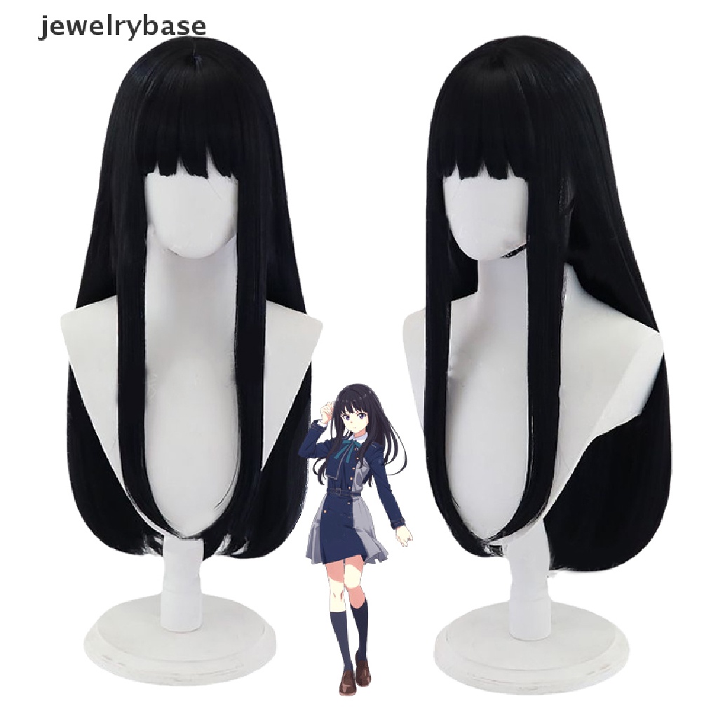 [jewelrybase] Anime Lycoris Recoil Takina Inoue Cosplay Wig Hitam Panjang Wig Cosplay Anime Wig Butik