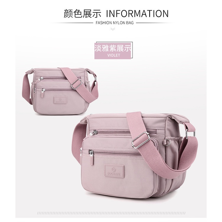 IMURA | TAS SELEMPANG WANITA 5 RESLETING ANTI AIR PINK PREMIUM SLING BAG MANTUA IMPORT FASHION BRANDED KOREA REMAJA KEKINIAN SIMPLE CASUAL