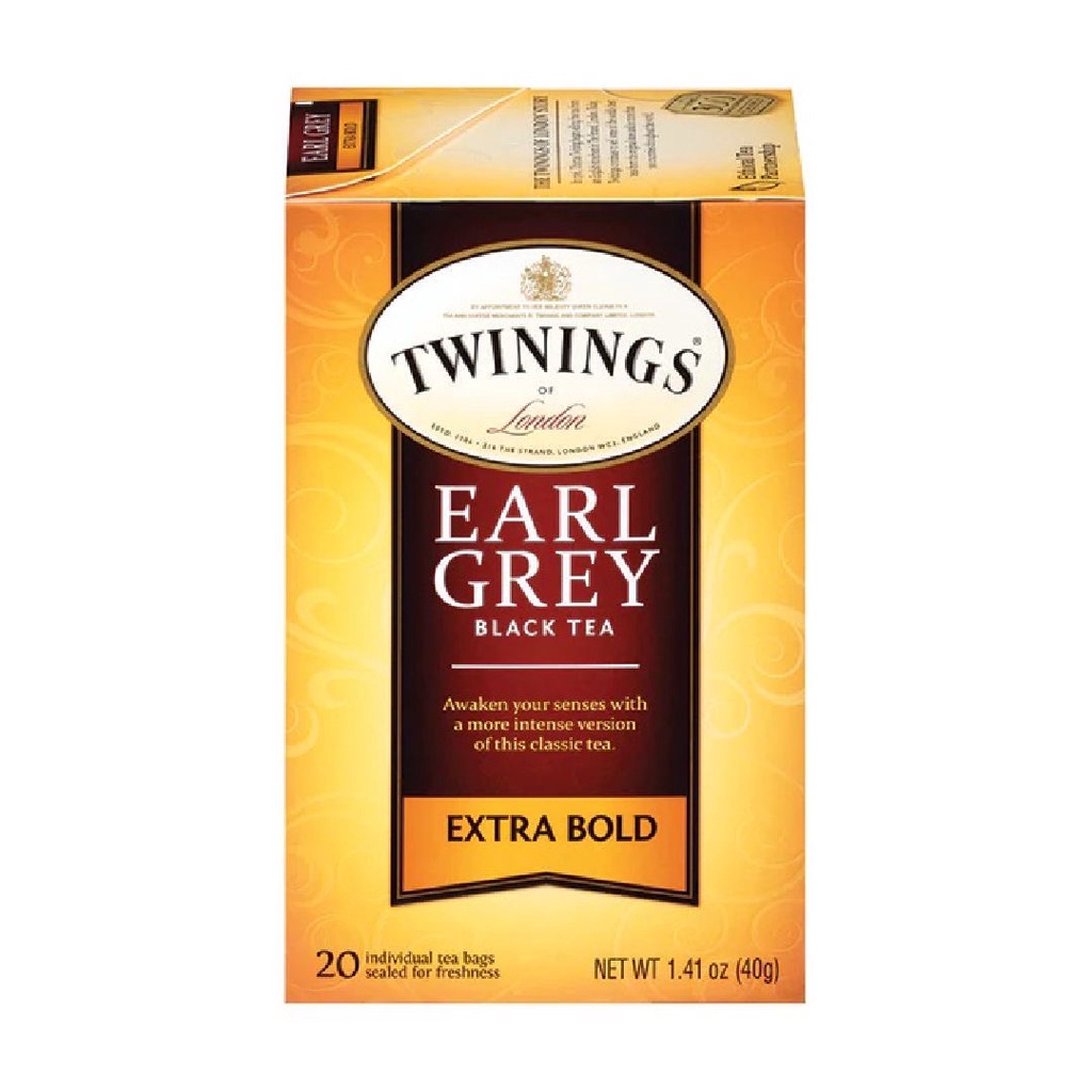 Twinings of London Earl Grey Black Tea Classic Extra Bold 20s x 2gr