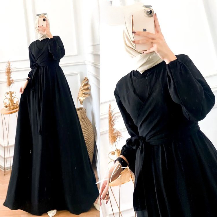 Ready Stock ✅ Maxi Dress Baju Gamis 2023 Model Aleta Maxi Dress Gamis Putih Simple Elegan Bahan Crin
