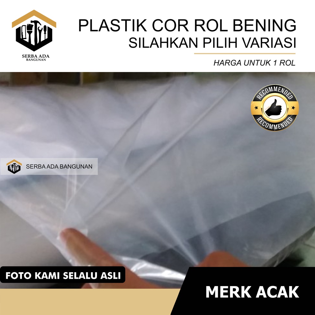 PLASTIK COR PE BENING SUPER TEBAL / CLEAR JERNIH (1ROLL= 103-105 MTR) TERMURAH COVER PENUTUP AMAN