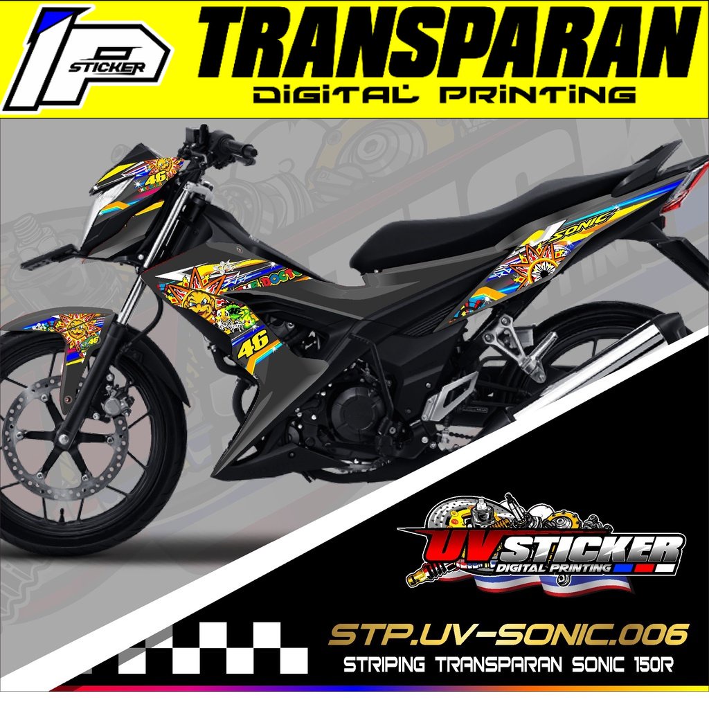 Stiker/Sticker Striping Variasi Motor SONIC Stiker Motor Variasi Transparan / UV Thailook SONIC 006