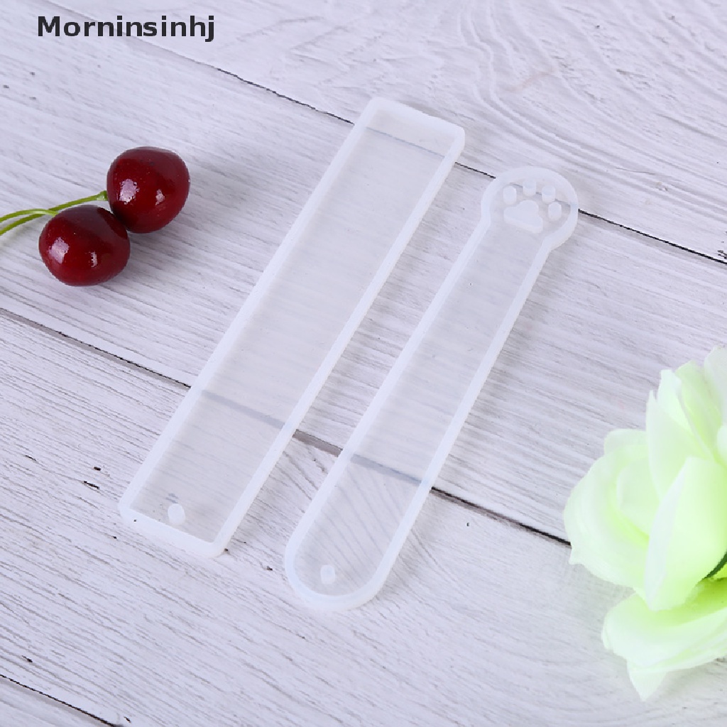 Mornin 3Pcs Cetakan Bookmark Persegi Panjang Silikon Epoxy Resin Membuat Perhiasan Bookmark DIY id