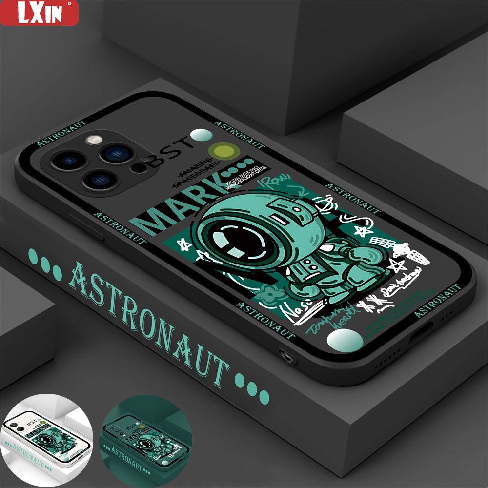 Casing Case Baru Untuk iPhone 13 Pro MAX 13Pro 13ProMax 12 12ProMax 11 11Pro 11ProMax X XS MAX XR SE 2020 ip6 7 8 Green Series Astronot Soft Silicone Phone Case Cover