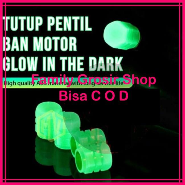 Tutup Pentil Ban Sepeda Motor Mobil Glow In The Dark Luminous Neon