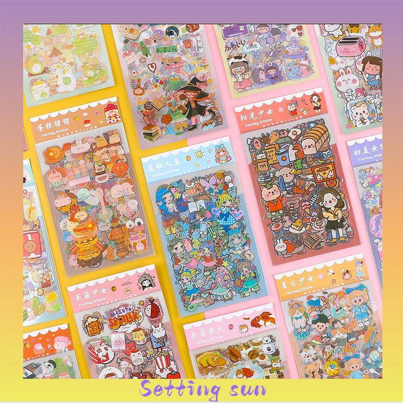 6pc Stiker Cute Cartun Lucu Food Pet Diy Diary Jurnal Palnner Deco Hias TN