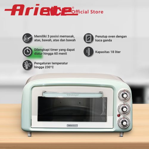 Ariete 18 Ltr Oven Toaster Vintage - Hijau/ Oven