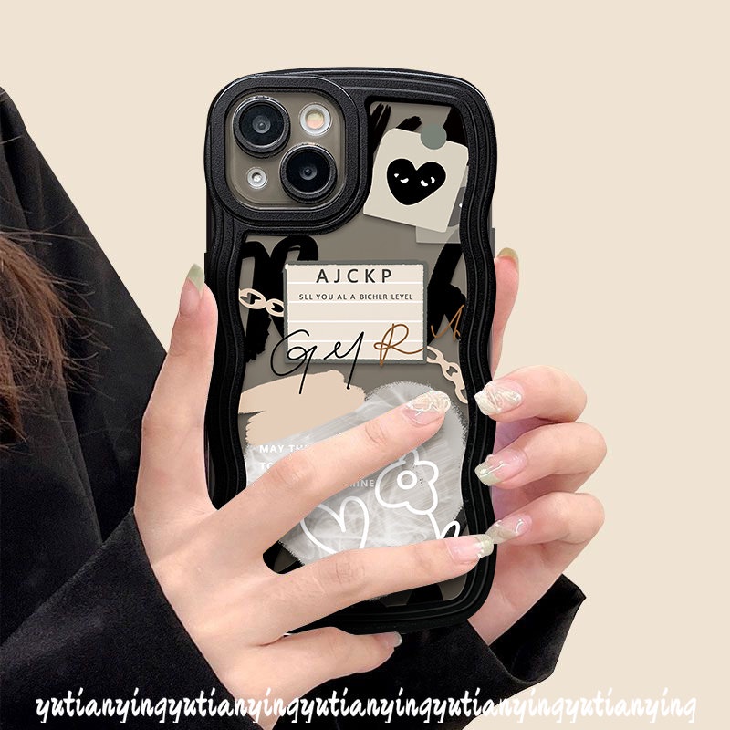 Casing Retro Bow-Knot Hitam Mewah Untuk Redmi 9T 9a1+A1 10 9A 10C 10A 9C NFC POCO X3 NFC Pro M3 Redmi Note11 10 10s 11s 8 9 11Pro 9s 10Pro Max Mi 11T Pro Lembut Bergelombang Sarung Sandaran Pinggir