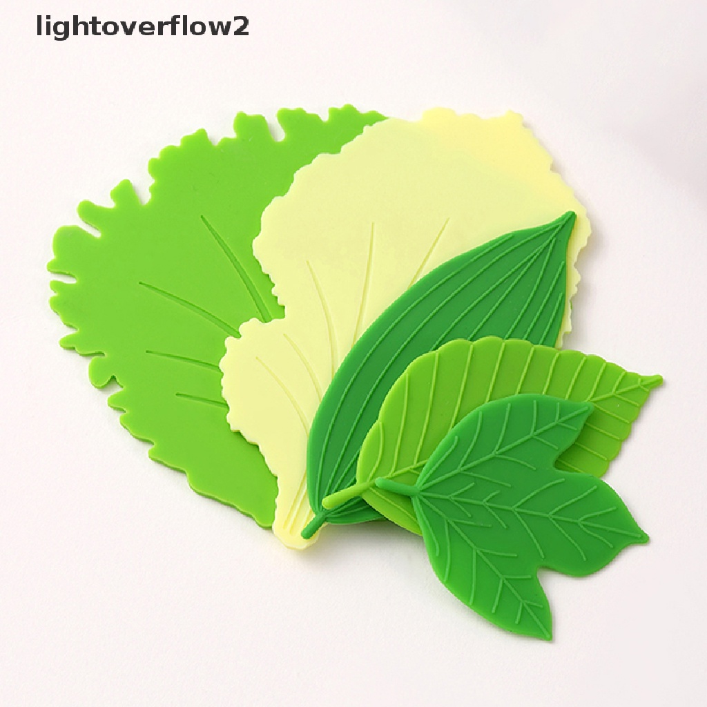[lightoverflow2] 1set Daun Bento Dish Cup Pemisah Makan Siang Sushi Rice Ball Mat Decor Aksesoris [ID]