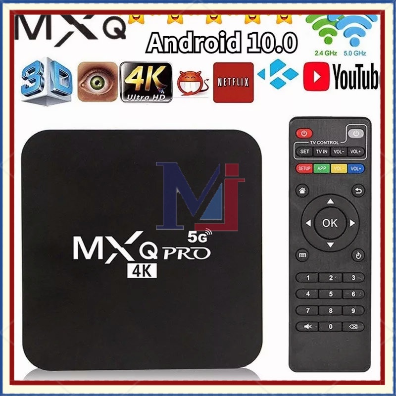 【COD】MXQ TV BOX Android 10.0 4K HD Quad Core Smart Android Box 2+16GB 2.4GHz WiFi Versi Rumah Media Media TV BOX