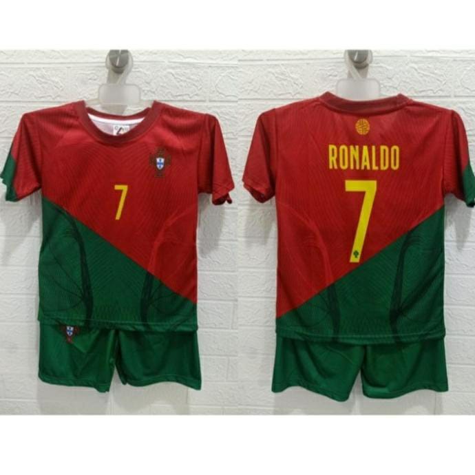 Promo...Stelan Baju Bola Anak Jersey Bola Anak PORTUGAL Stelan Kaos Anak - Anak Laki - Laki / Kaos Anak - Anak Piala Dunia Qatar 2022 hight quallity/ Jersey RONALDO