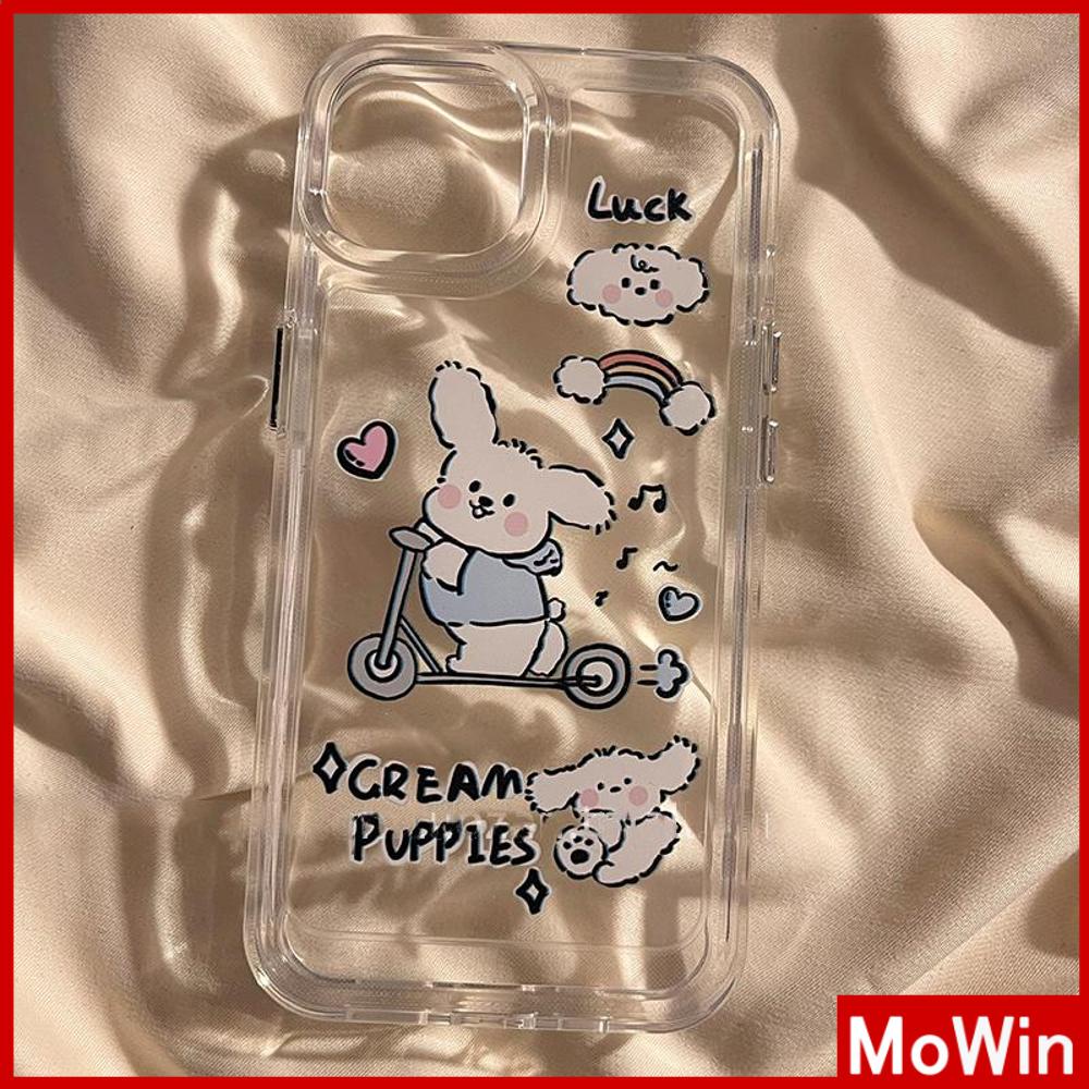 For iPhone 14 Pro Max iPhone Case Soft Case TPU Clear Case Plating Button Shockproof Cartoon Cute Puppy Compatible For iPhone 13 Pro Max 12 Pro Max 11 Pro Max 7plus XR xs max