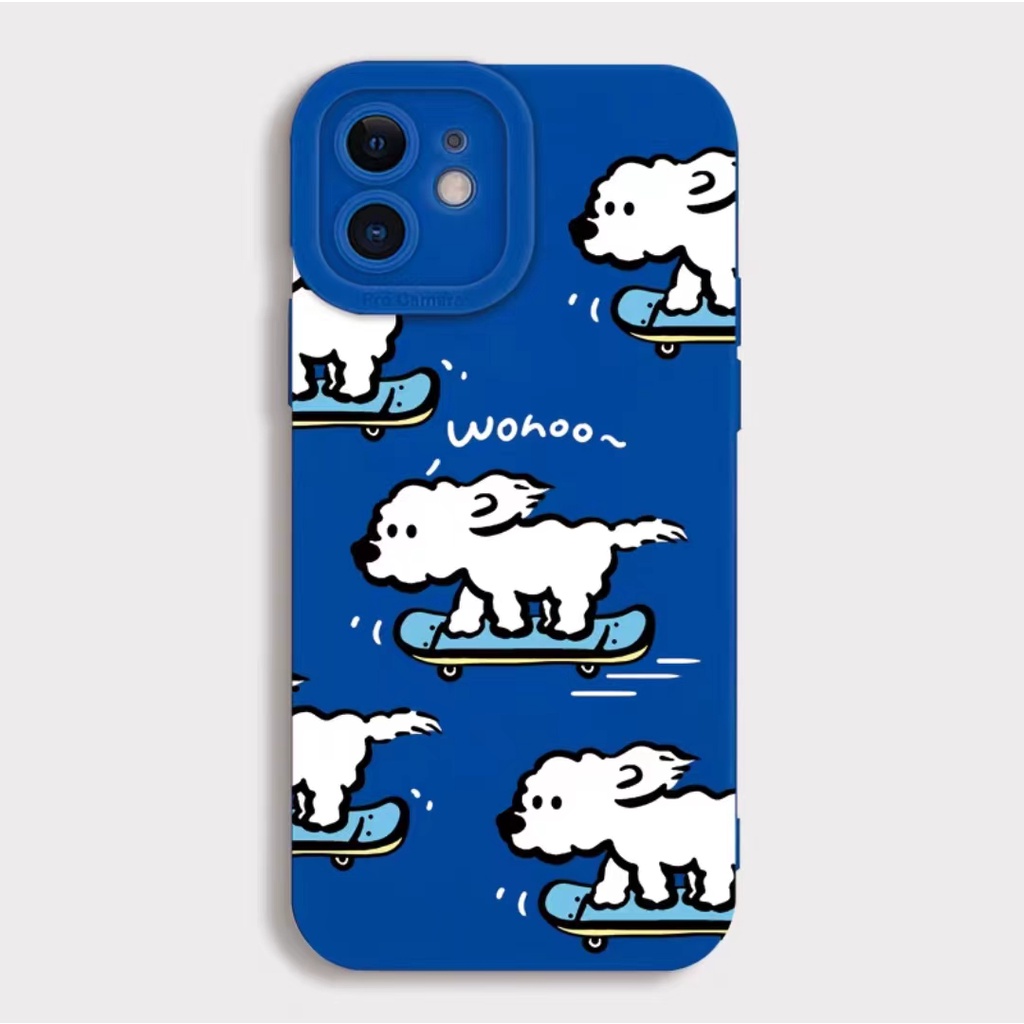 IPHONE Ins Pola Anjing Cocok Untuk Iphone14 14pro 14plus 13 13pro 13prm iPhone12 7Plus 8Plus Xr XS 13 Pro Max Empat Sudut Casing Ponsel Tahan Guncangan