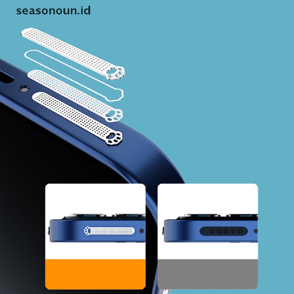 Seasonoun 4PCS Stiker Jaring Tahan Debu Telepon Lubang Suara Speaker Lubang Anti Debu Untuk Iphone1213.