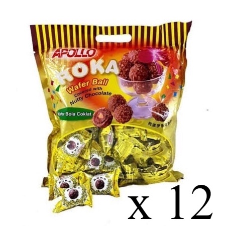 

Apollo Roka WAFER BALL Coklat 1 DUS isi 12 bag @420gr ORI