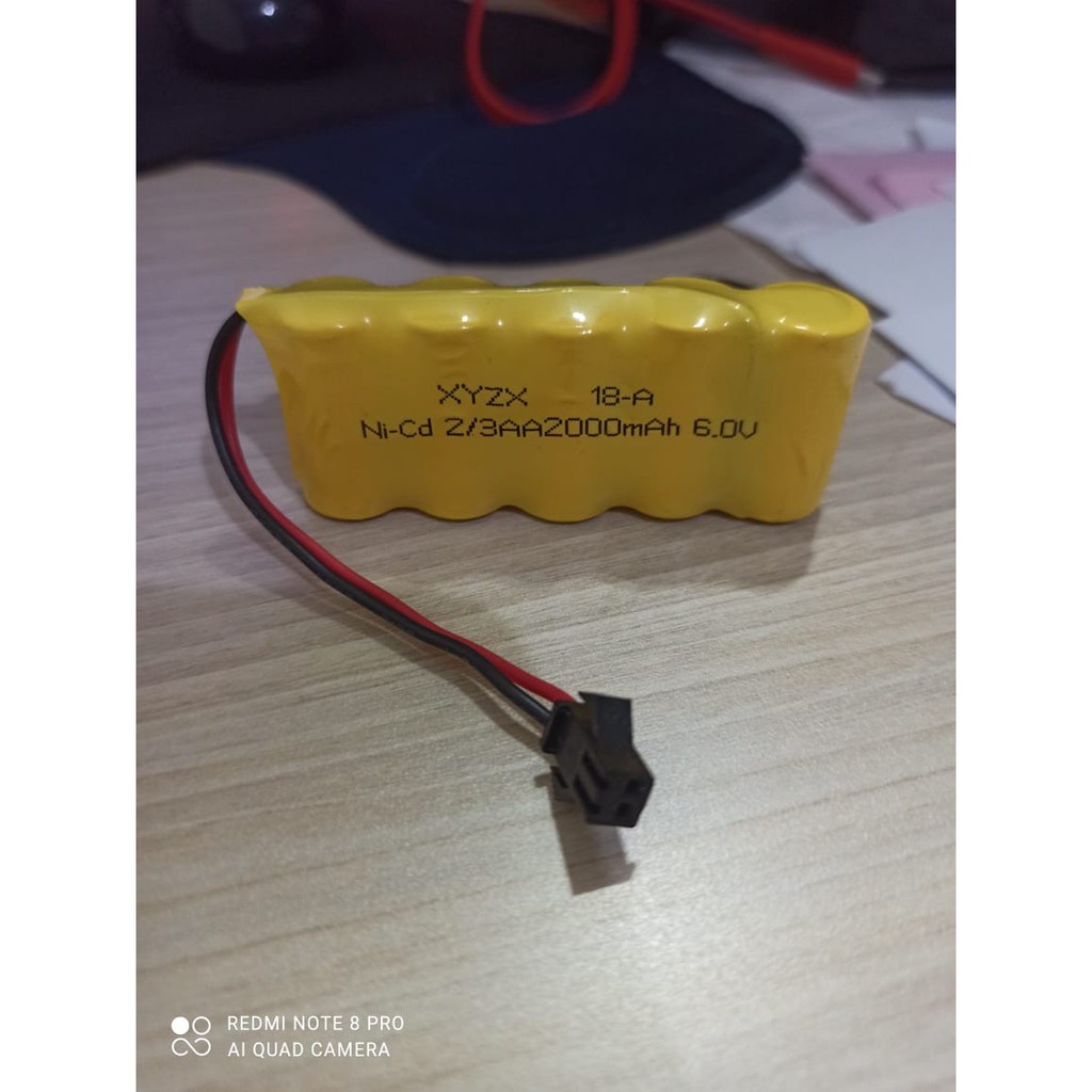 batray rakit 2/3AA ni.cd 2000mah 6.0v buat mainan mobil remot konterol murah