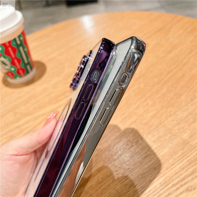 IPHONE Casing Magnetik Electroplated Lembut Untuk Iphone14 13 12 11 Pro Max Perlindungan Lensa Tempered Glass