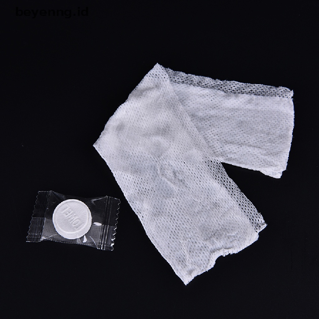 Beyen 10/50 Mini Compressed Portable Cotton Towel Outdoor Health Case Travel Wipes ID