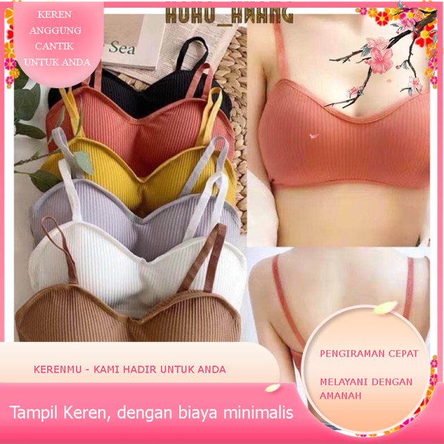BH Bra Kerenmu Wanita Tanpa Kawat B-5 Pakaian Dalam bralette Push Up Elastis Sexy sport bra BH