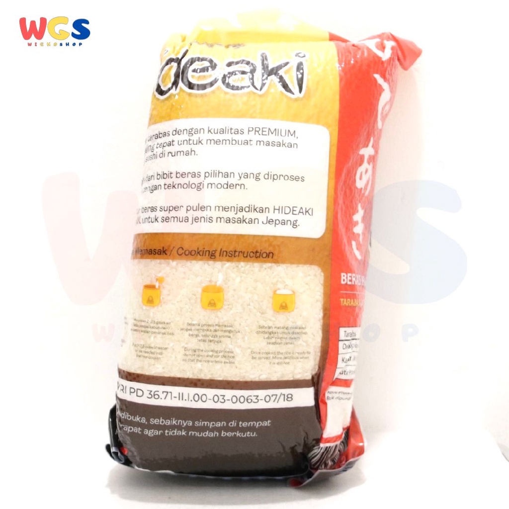 Beras Jepang Hideaki Premium Grade 5kg - Beras Bento - Sushi - Onigiri