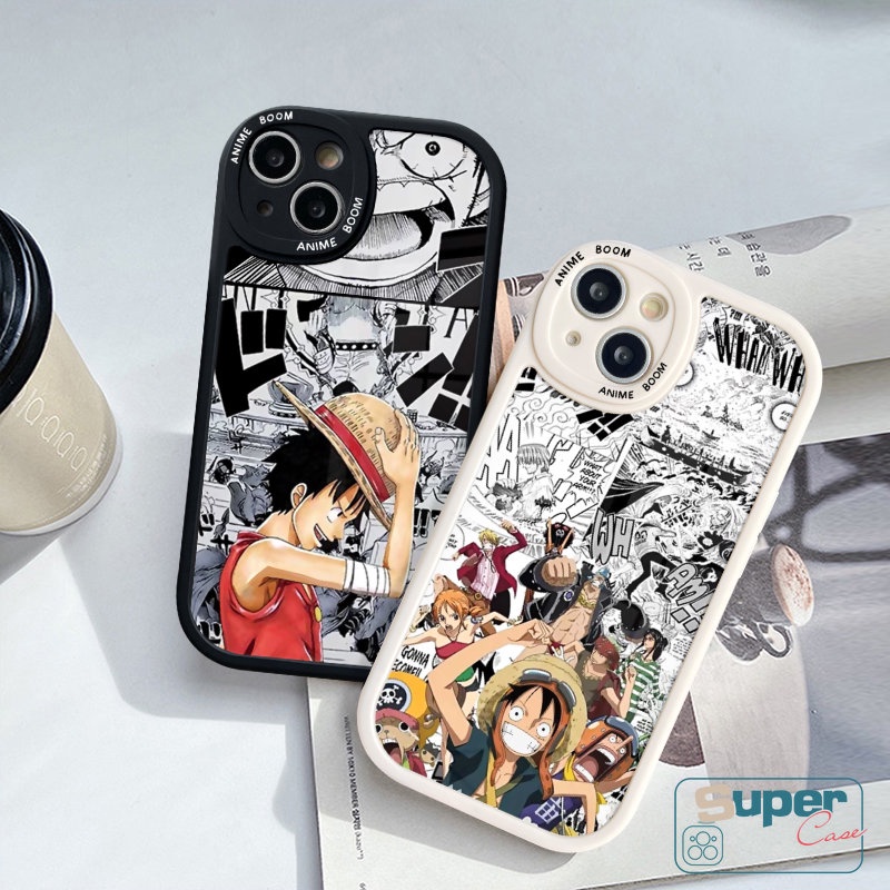 Casing Luffy Trendy Oppo A57 A17K A15 A16 A17 A54 A95 A78 A58 A5 A5s A12 A9 A77s A7 A96 A74 A76 A55 A3S A16K A31 A16E A53 A92 A1K Reno 8T 5F 5 7 8 Anime Kartun One Piece Sarung Soft Case