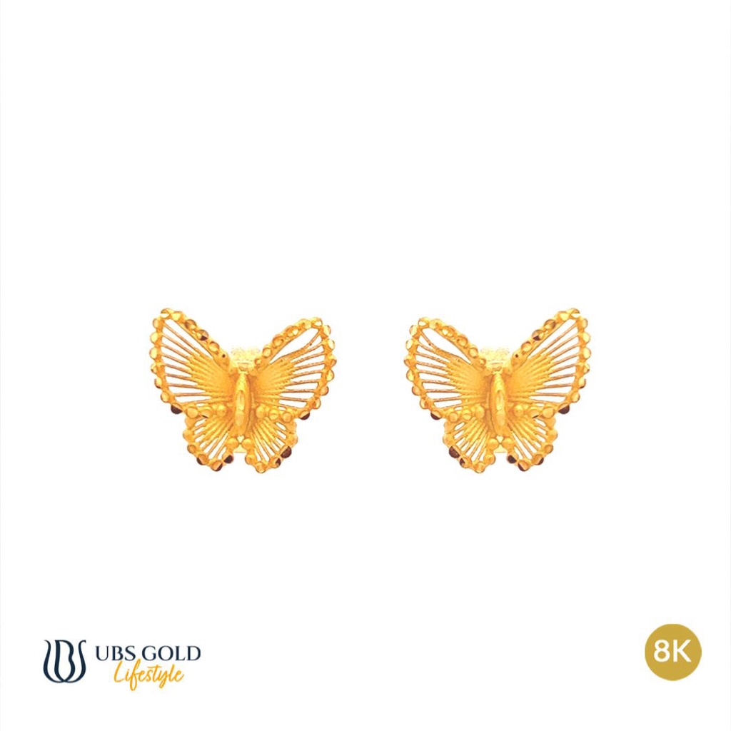 Anting Kendari Kupu Anting Edelweiss Emas Muda 375 emas asli double