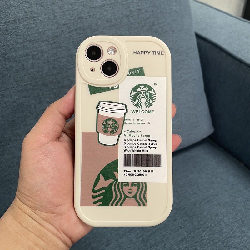 Starbucks SoftCase Apple IPhone 6S 7 8 PLUS XR XS Max IPHONE 11 12 13 14 Pro Max14 PLUS Case Silikon Untuk Pria