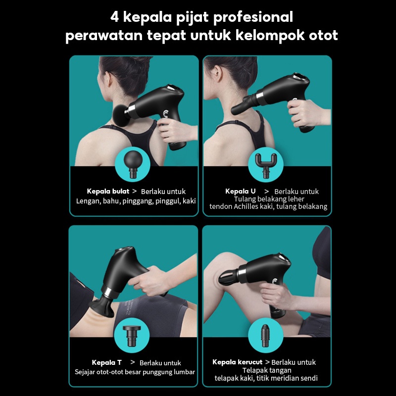 HAN RIVER Alat pijat   MASSAGE GUN - DEEP TISSUE MUSCLE MASSAGER GUN-HITAM