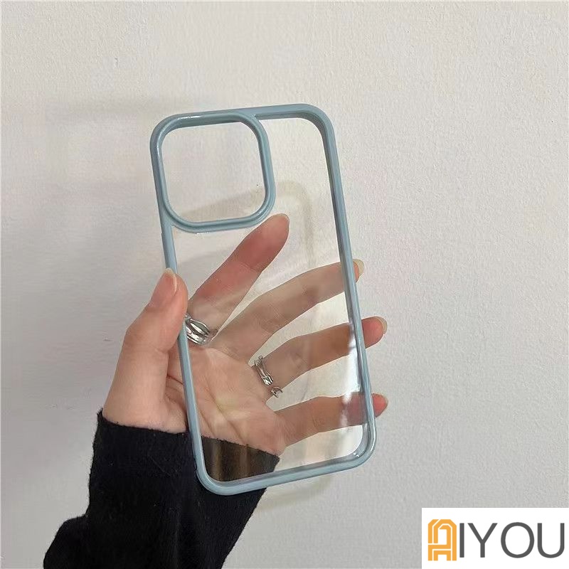 IPHONE Casing Ponsel Bening Bumper Warna-Warni Tahan Guncangan Untuk Iphone14 13 12 11 Pro XR X XS Max8 7 Plus SE 3 Cover Akrilik Lembut Transparan