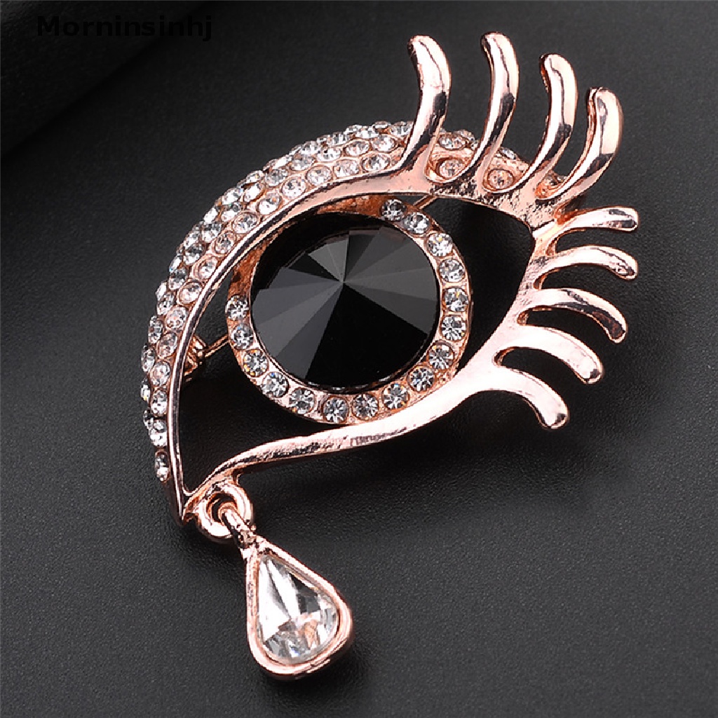 Mornin Berlian Imitasi Kristal Mata Besar Bros Desain Teardrop Brooch Pin Wanita Perhiasan Hadiah id