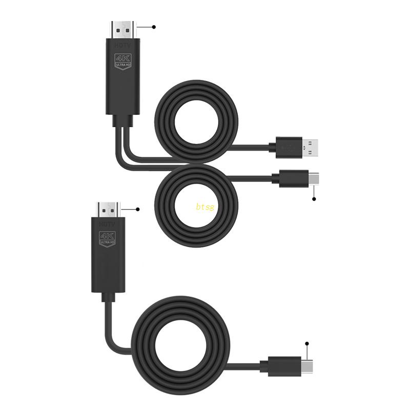 Btsg USB C to Adapter USB 3.1 Type-C Hub Adapter (4K @ 30Hz) Sinkronisasi Video Pada Layar Yang Sama