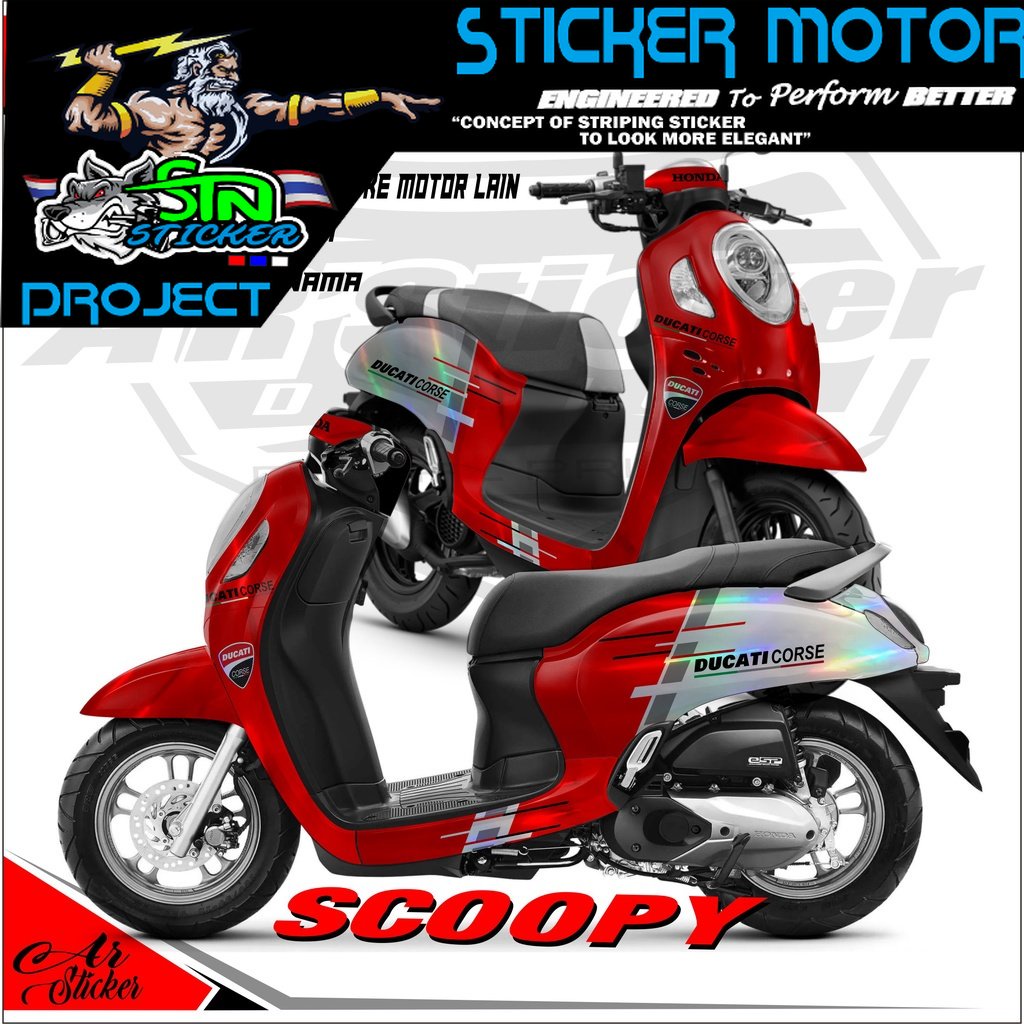 Decal Hologram Chrome Pelangi Scoopy FI Stiker Fullbody Scoopy Tahun 2013-2016, 2017-2020, 2021 007