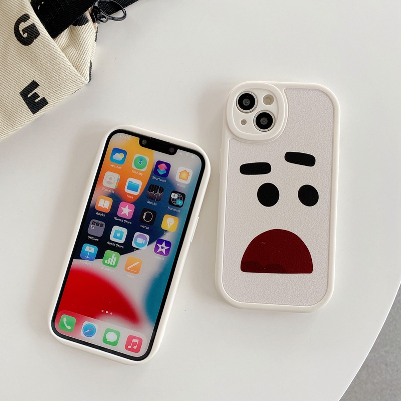 Ekspresi Lucu Emoji Soft Case OPPO A9 A5 A31 A53 A33 2020 A7 A5S A12 A11K F9 F11 A15S A35 A52 A92 A54 A36 A96 A83 A57 A3S A16 A1 Pro Reno 3 5 6 7Z 9 Man Men Putih