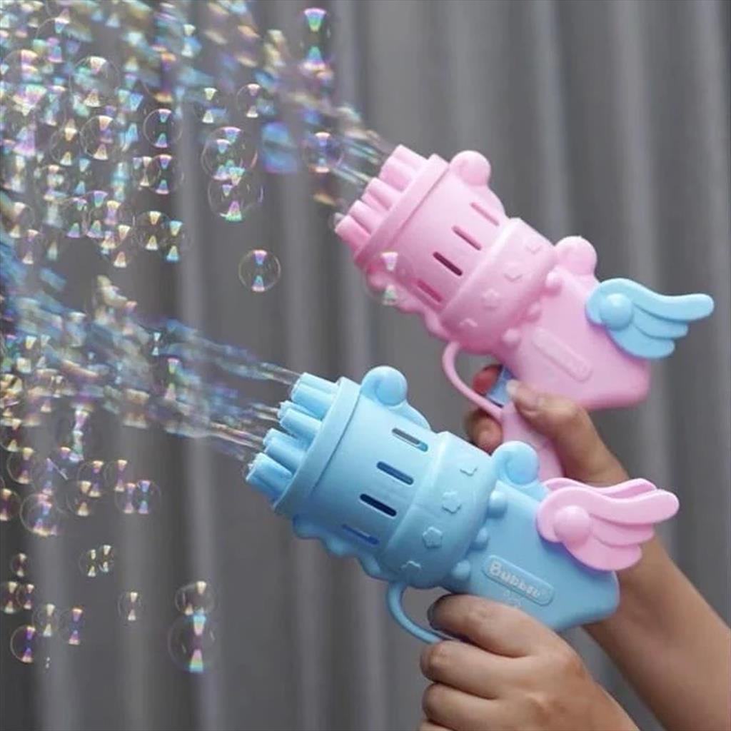 Mainan Bubble Gun Sayap / Mainan Gelembung Sabun / Mainan Tembakan Balon Gatling Anak / Mainan Elektrik Edukasi Edukatif SH677