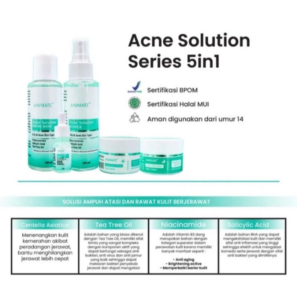 ANIMATE Skincare 5 in 1 - ACNE SOLUTION SERIES - Apple_Kosmetik