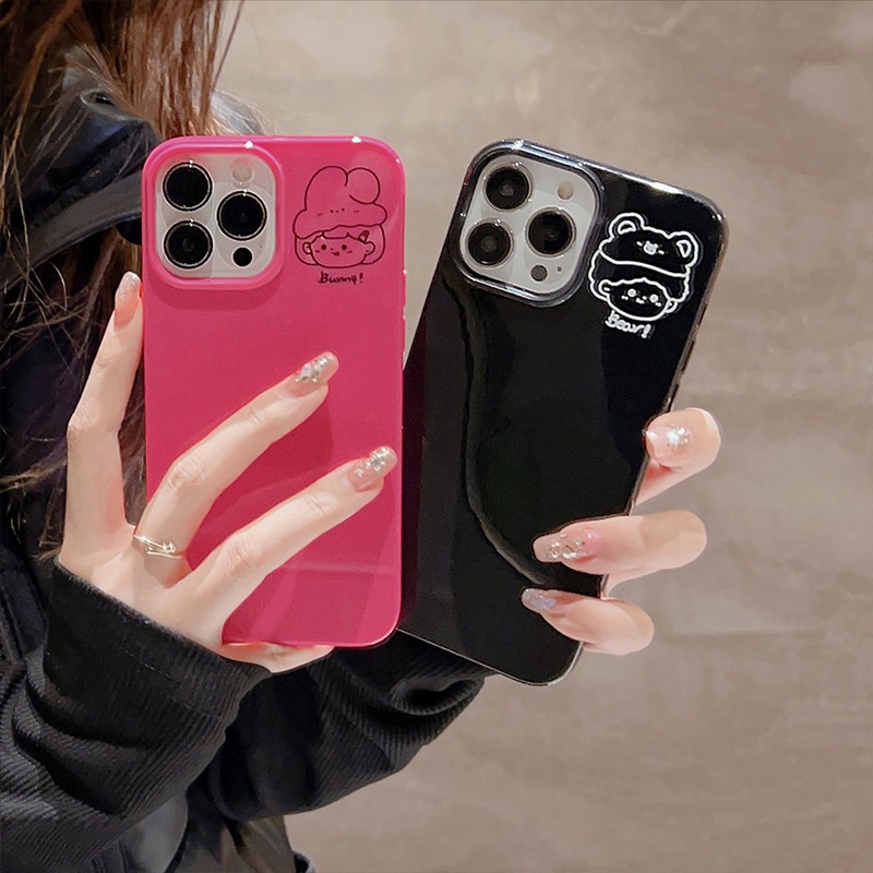 Couple Cowok Cewek Candy Soft Case HP iP iPhone 11 12 13 14 Pro Max Sarung Handphone iPhone X XS Max XR Kado Cewek Casing Apple Non Selip