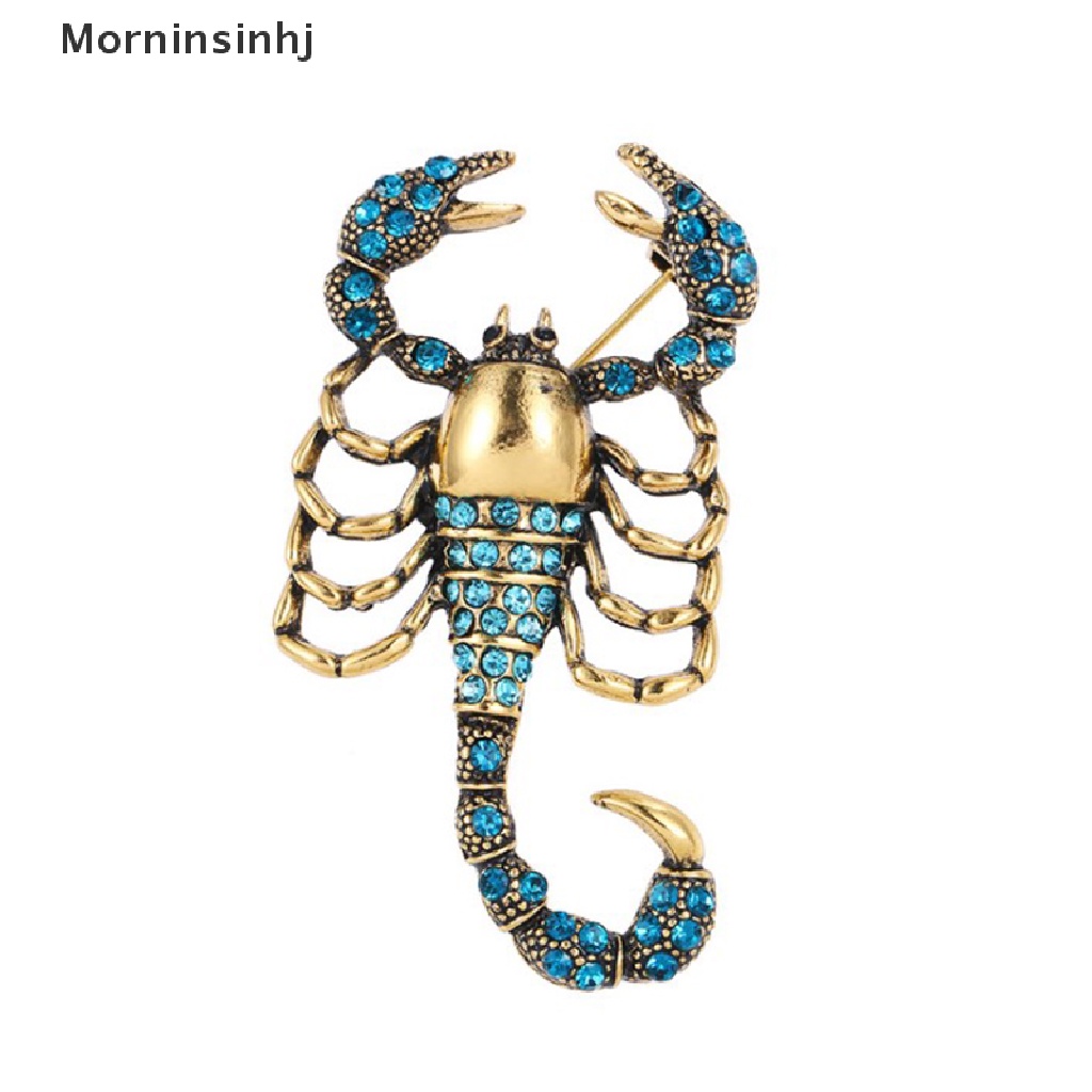 Mornin 1pc Bros Scorpion Dengan Berlian Imitasi Gold Alloy Brooch Pin Vintage Kristal  Id