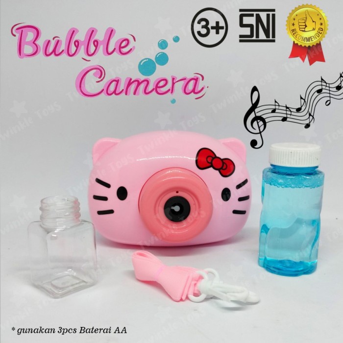 KAMERA BALON MAINAN ANAK CAMERA BUBBLE ELEKTRIK CAIRAN BUBBLE BUBBLE S - hello kitty