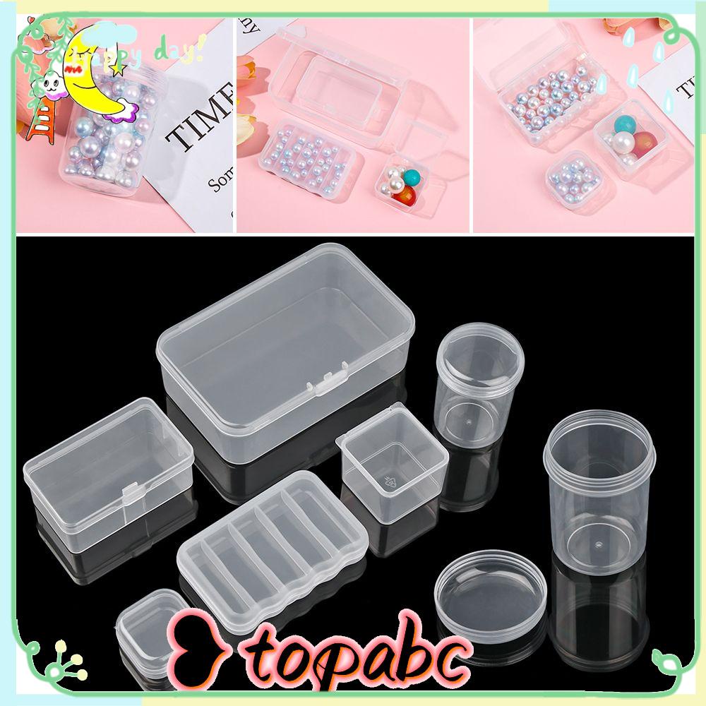 Top Storage Box Square Bening Organisasi Rumah Penyimpanan Pil Plastik Bekal