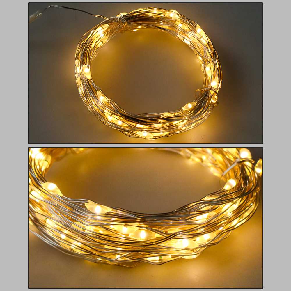 (BISA COD) FTIHSHP LED Lampu Hias String Lights IP65 USB 100 LED 10 Meter Warm White - TDC-01