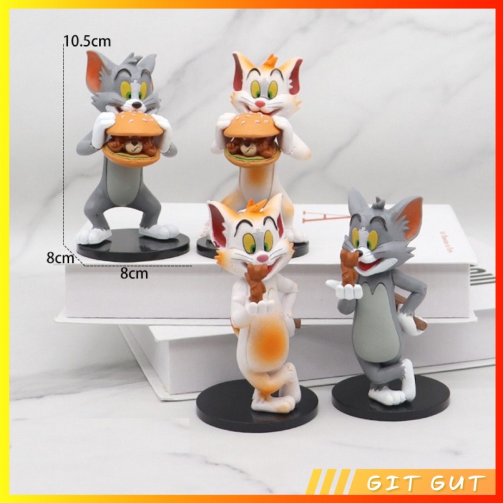 Action Figure Pajangan Mainan set 4 pcs Tom and Jerry Burger