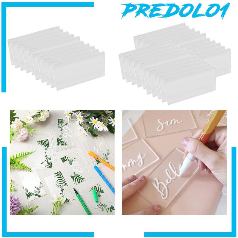 [Predolo1] Kartu Nama Akrilik Persegi Panjang Kosong Untuk Makan Pernikahan 3.54Inchx1.97inch
