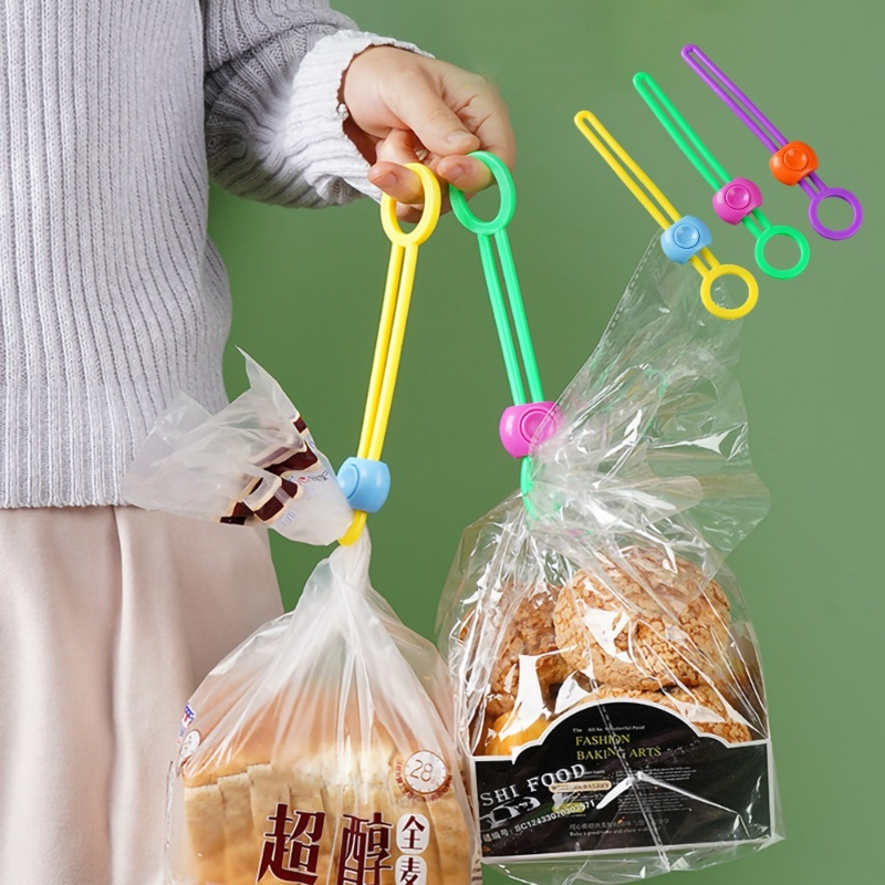 Kabel Organizer Kemasan Roti Sealing Strap Press Pengencang Dasi Kantong Makanan Fresh-keeping Storage Lashing Tool Hanging Design Storage Accessories Multifungsi