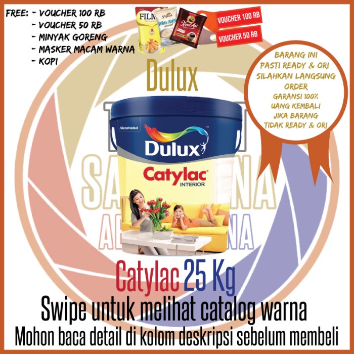 Cat Dulux Catylac 25 Kg Putih / 1501 / Warna / Cat Interior Pail - Putih 1501