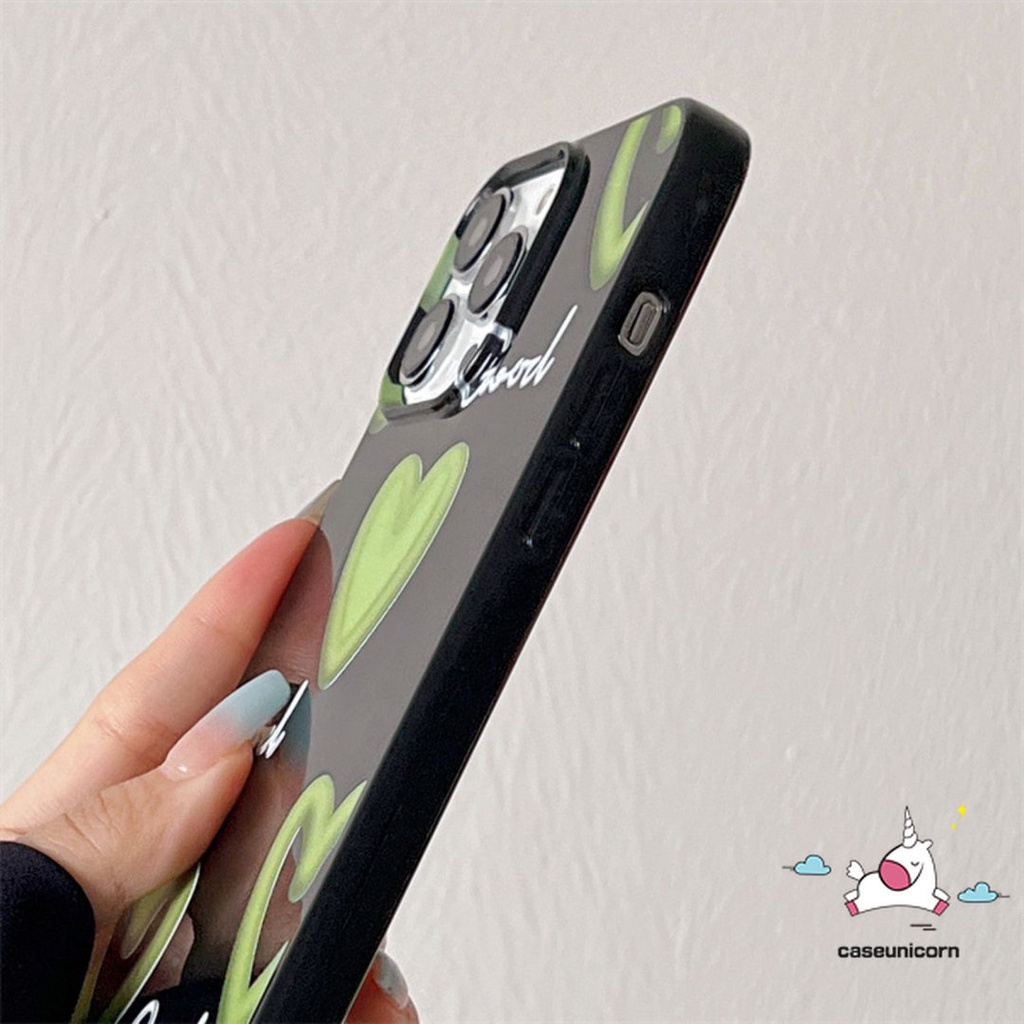 Casing Ponsel Glossy Kompatibel Untuk IPhone 14 Pro Max11 12 13 Pro Max7 8 Plus XR X XS Max SE 2020 Kartun Lucu Graffiti Cinta Hati Shockproof Halus TPU Lembut Kotoran Tahan Cover