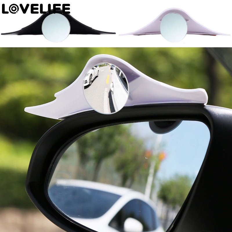 2pcs/set 20 * 6.5m Kaca Spion Mobil Hujan Alis Cermin Bulat Kecil Aksesoris Eksterior Mobil360° Cermin Bantu Blind Spot Two-in-one Blind Spot Mirror