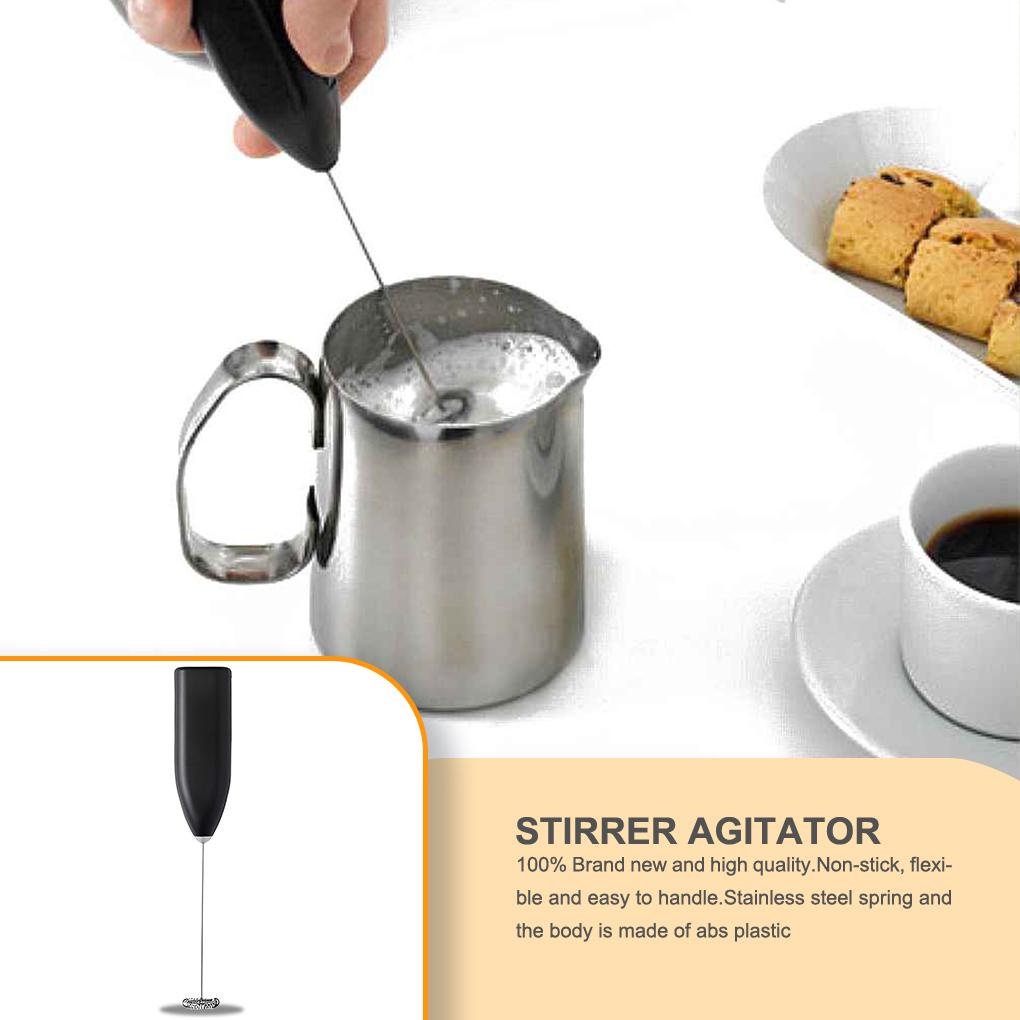 Pengocok Telur Pengaduk Listrik Stick Tahan Aus Pembuat Busa Kopi Whisker Dioperasikan Baterai Mixer Dapur Minuman Panas